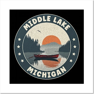 Middle Lake Michigan Sunset Posters and Art
